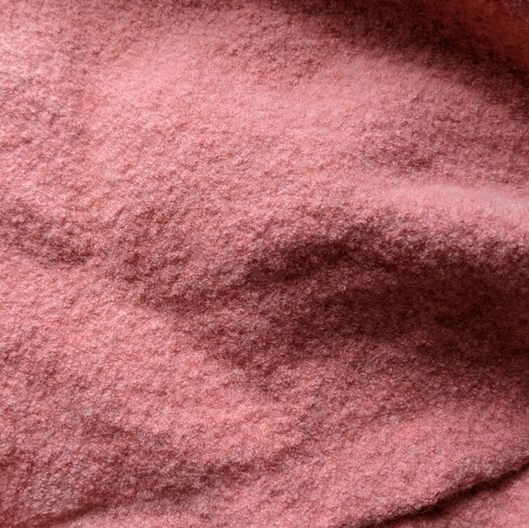 Eileen Fisher Lightweight Boiled Wool Cropped Box-Top Mock Sweater, Sorbet Pink - Picture 6 of 8